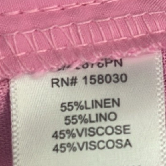 Love Tree Pink Linen blend Cargo Tie front Pants - Picture 6 of 10